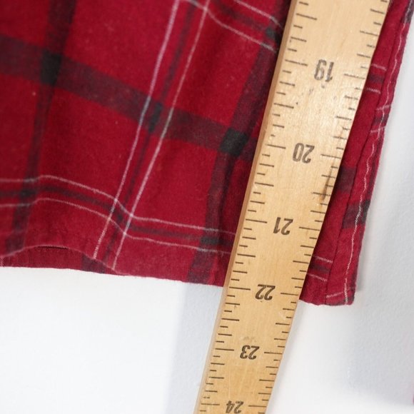Boston Traders Shirt Womens Medium Red Cotton Plaid Top Windowpane Classiccore - Picture 5 of 9